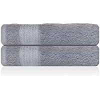 LAZZARO Toallas – Juego de toallas- color gris – 2 toallas de baño- 2 toallas de mano- 500 g-m²- 100% algodón- altamente…